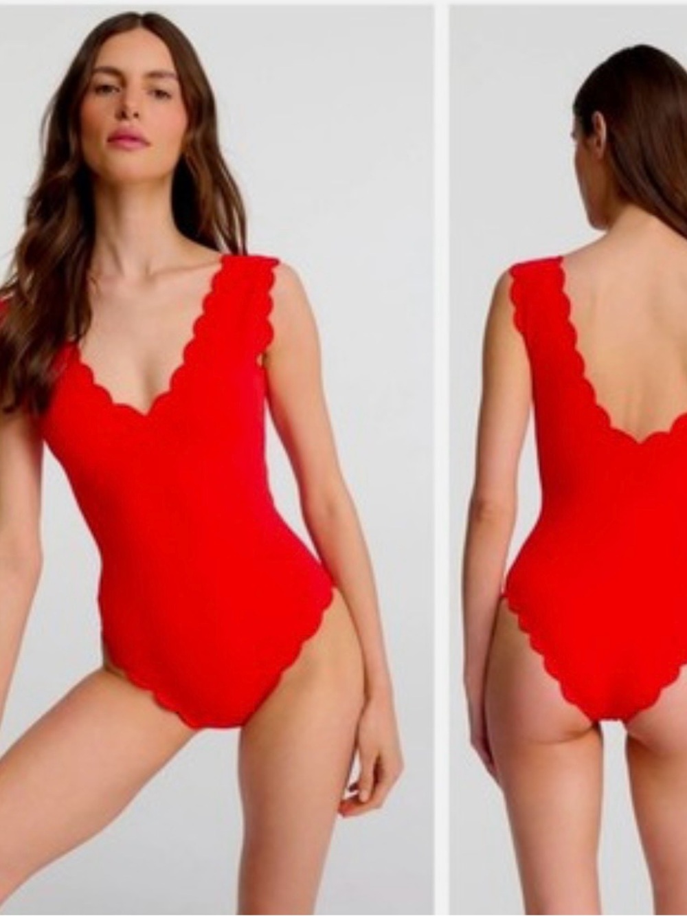 Marysia Palm Springs Scalloped One-Piece Swimsuit in poppy Red